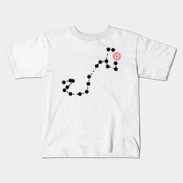 Anuradha Nakshatra Hindu Vedic Sidereal Astrology Constellation Kids T-Shirt by EndlessDoodles